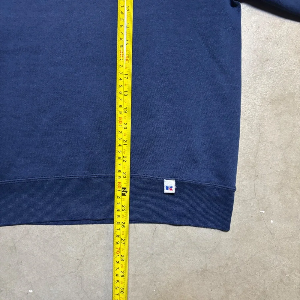 Vintage Russell Athletic Crewneck Sweatshirt Navy Blue Faded Grunge Mens XL - Picture 5 of 5
